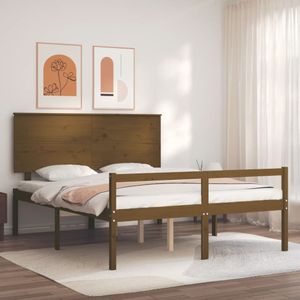 VidaXL Bedframe Massief Hout Honingbruin 5 FT King