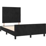 vidaXL Bedframe met hoofdbord fluweel zwart 120x190 cm