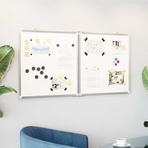 vidaXL Whiteboard magnetisch inklapbaar 120x60x1,7 cm aluminium
