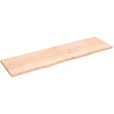 vidaXL Tafelblad 220x60x(2-4) cm onbehandeld massief eikenhout