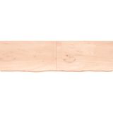 vidaXL Tafelblad 220x60x(2-4) cm onbehandeld massief eikenhout