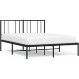 VidaXL Bedframe met Hoofdbord Metaal Zwart 150x200 cm