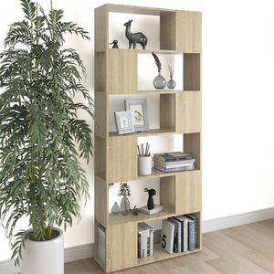 VidaXL Boekenkast/Kamerscherm 80x24x186 cm Spaanplaat Sonoma Eiken