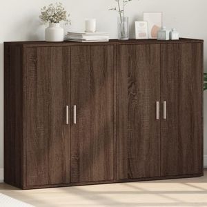 vidaXL Dressoirs 2 st 60x31x84 cm bewerkt hout bruin eikenkleurig