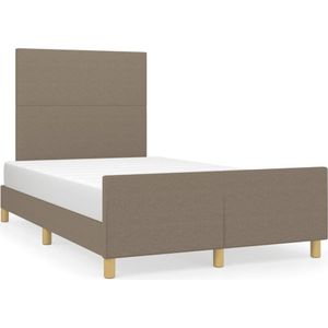 vidaXL Bedframe met hoofdbord stof taupe 120x190 cm