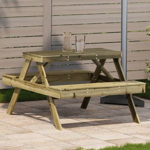 vidaXL Picknicktafel 105x134x75 cm geïmpregneerd grenenhout