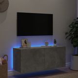 vidaXL Tv-wandmeubel met LED-verlichting 100x35x41 cm betongrijs