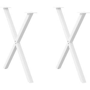 vidaXL - Eettafelpoten - 2 - st - X-vormigx() - cm - staal - wit