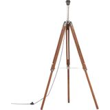 vidaXL Vloerlamp driepoot 141 cm massief teakhout honingbruin en grijs