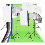 vidaXL Fotostudioset met verlichtingsset, achtergrond en reflector