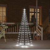 vidaXL Vlaggenmast kerstboom 108 LED's koudwit 180 cm