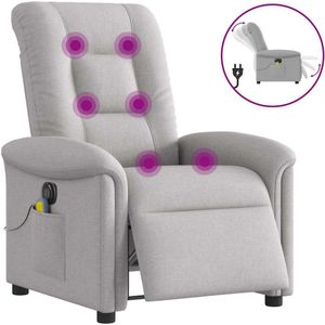 vidaXL - Massagestoel - Grijs - Stof - Elektrisch Verstelbaar