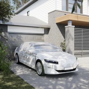 vidaXL Autohoes half met haken XL PEVA zilverkleurig