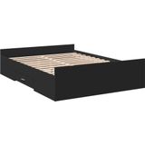 vidaXL Bedframe met lades bewerkt hout zwart 120x200 cm