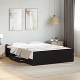 vidaXL Bedframe met lades bewerkt hout zwart 120x200 cm