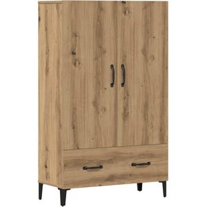 vidaXL Hoge kast 70x31x115 cm bewerkt hout artisanaal eikenkleur