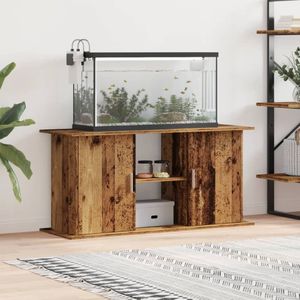 vidaXL - Aquariumstandaard - 121x41x58 - cm - bewerkt - hout - oud - houtkleurig