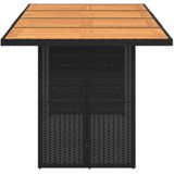 vidaXL Tuintafel met acaciahouten blad 190x80x74 cm poly rattan zwart