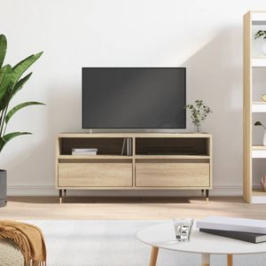 vidaXL Tv-meubel 100x34,5x44,5 cm bewerkt hout sonoma eikenkleurig