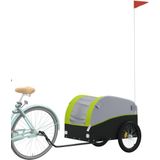 vidaXL Fietstrailer 45 kg ijzer zwart en groen