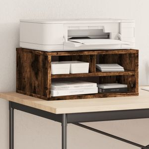 vidaXL Printerkastje 49x40x22,5 cm bewerkt hout gerookt eikenkleurig