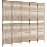 vidaXL-Kamerscherm-5-panelen-poly-rattan-beige