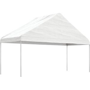 vidaXL Prieel met dak 5,88x2,23x3,75 m polyetheen wit