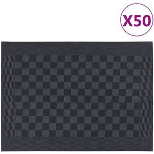 vidaXL Keukendoeken 50 st 50x70 cm katoen zwart en grijs