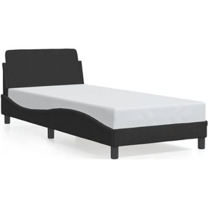 vidaXL Bedframe met hoofdeinde zonder matras 90x190 cm fluweel zwart