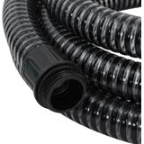 vidaXL Zuigslang met messing koppelingen 1,1'' 15 m PVC zwart
