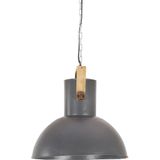 vidaXL Hanglamp industrieel rond 25 W E27 52 cm mangohout grijs