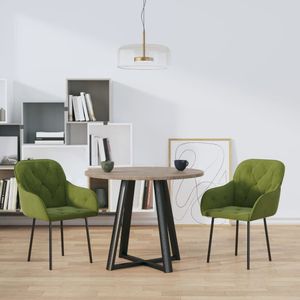 vidaXL Eetkamerstoelen 2 st fluweel lichtgroen