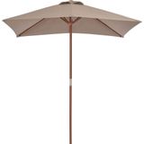 VidaXL Parasol Houten Paal 150x200 cm Taupe