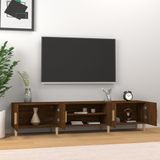 VidaXL TV-meubel 180x31,5x40 cm - Bewerkt Hout - Bruineikenkleurig