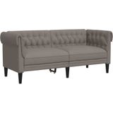 vidaXL Tweezitsbank Chesterfield-stijl stof taupe