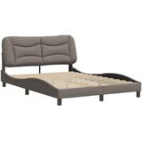 vidaXL Bedframe met hoofdbord stof taupe 140x190 cm