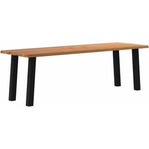 vidaXL Eettafel met natuurlijke rand 240x80x74 cm massief eikenhout