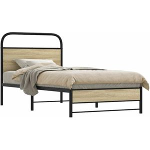 vidaXL Bedframe zonder matras bewerkt hout sonoma eikenkleur 80x200 cm