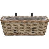 vidaXL Balkonbakken 2 st 40 cm wicker met PE-voering