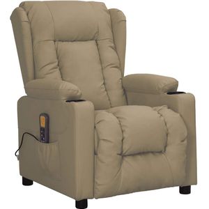 vidaXL - Massagestoel - Cappuccinokleurig - Kunstleer - Verstelbaar met Massagefunctie