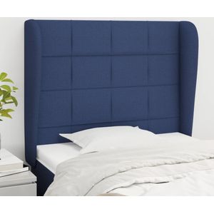 vidaXL - Hoofdbord - met - randenx23x118/ - cm - stof - blauw