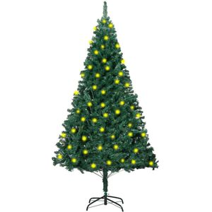 vidaXL Kunstkerstboom met verlichting dikke takken 150 cm groen