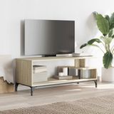vidaXL Tv-meubel 102x40x41 cm hout en gepoedercoat staal sonoma eiken