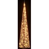 vidaXL Kerstverlichtingskegel met 60 warmwitte LED's 120 cm acryl