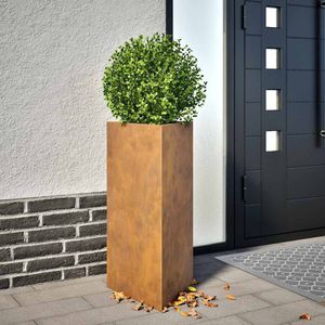 vidaXL Plantenbakken 2 st driehoek 40x40x75 cm weervast staal