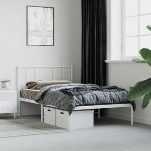 vidaXL-Bedframe-met-hoofdbord-metaal-wit-80x200-cm