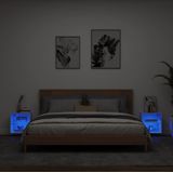 vidaXL Nachtkastjes met LED's 2 st wandgemonteerd wit