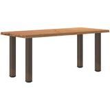 vidaXL Eettafel met natuurlijke rand massief eikenhout rechthoekig