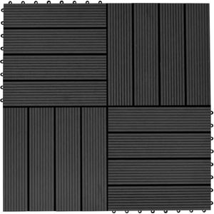 vidaXL - Terrastegels - 30x30 - cm - 1 - m² - HKC - zwart - 11 - st