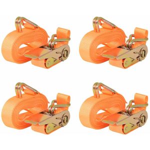 vidaXL Spanbanden 0,4 ton 6mx25mm oranje 4 st